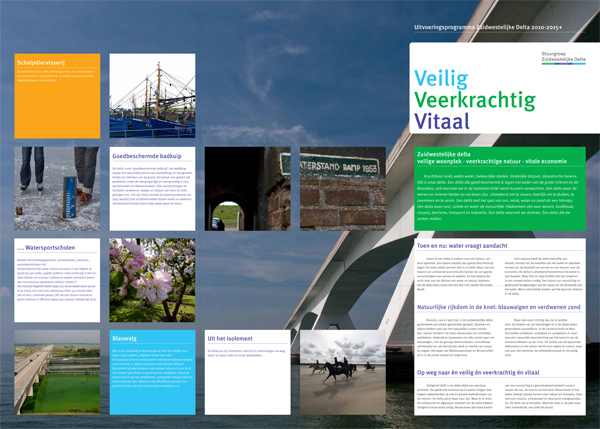Fotografie neemt een belangrijke visuele rol in, en verbeeldt de diversiteit van het gebied en zijn gebruikers.